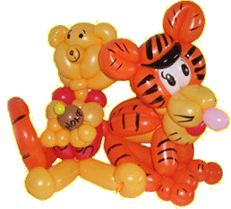Winnie the Pooh and Tiger Balloon Sculpture